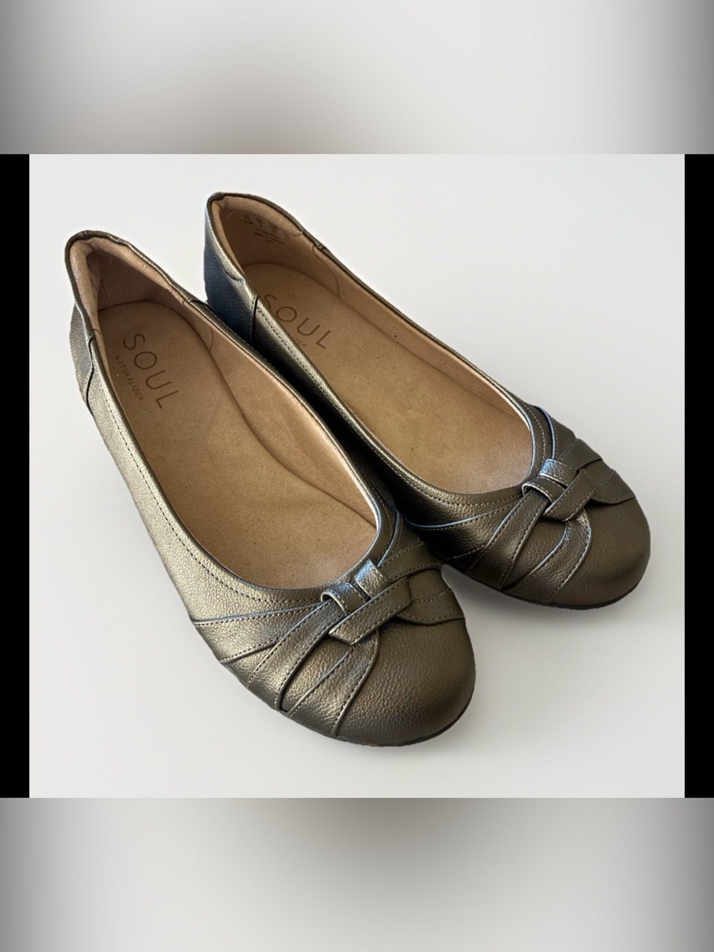 SOUL Naturalizer Women's Gift Slip On Ballet Dress Flats Bronze Size 10W